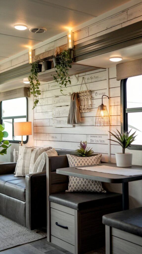 4. Rustic Wood Paneling with Faux Shiplap Stickers 3