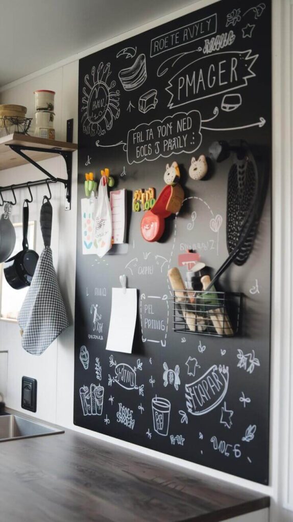 7. Magnetic Chalkboard Wall for Notes Artwork 1