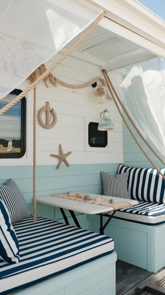 Coastal Themed RV Interior 1