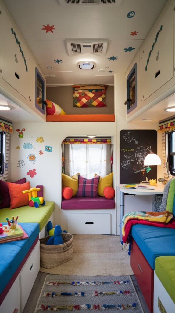 Colorful and Kid Friendly RV Makeover 2