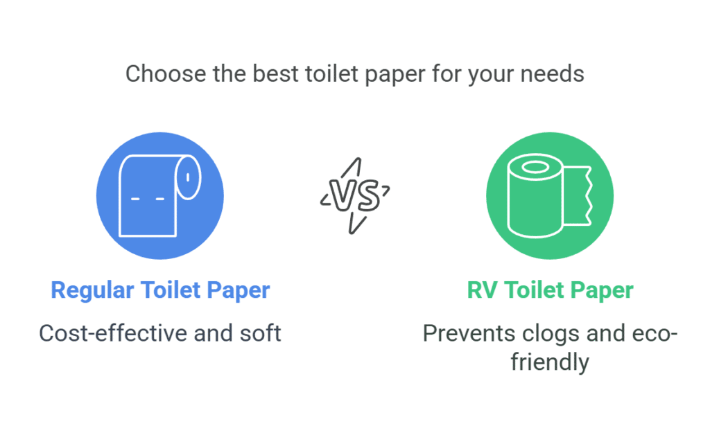 Regular Toilet Paper vs. RV Toilet Paper Key Differences visual selection